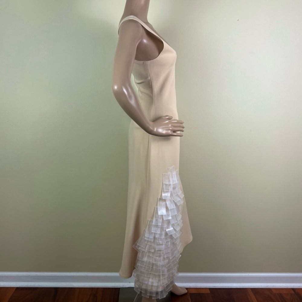 NEW A.W.A.K.E. MODE BEIGE FITTED TANK MIDI DRESS - Picture 4 of 8